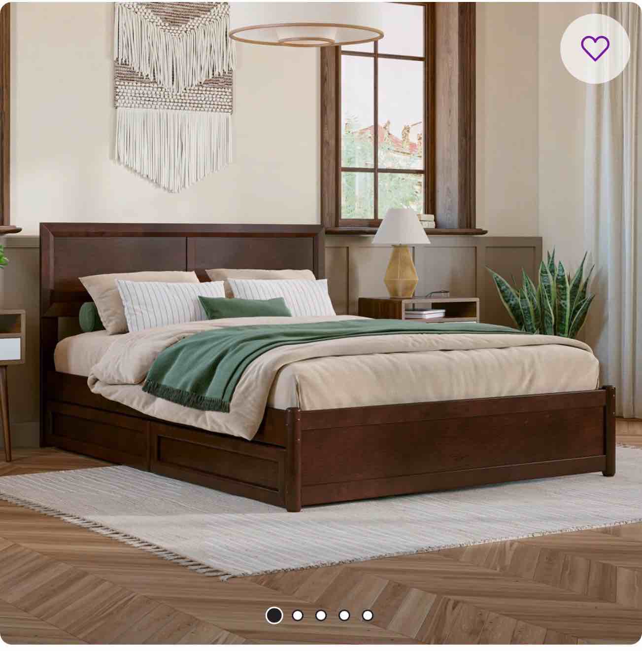 astley wood panel storage bed