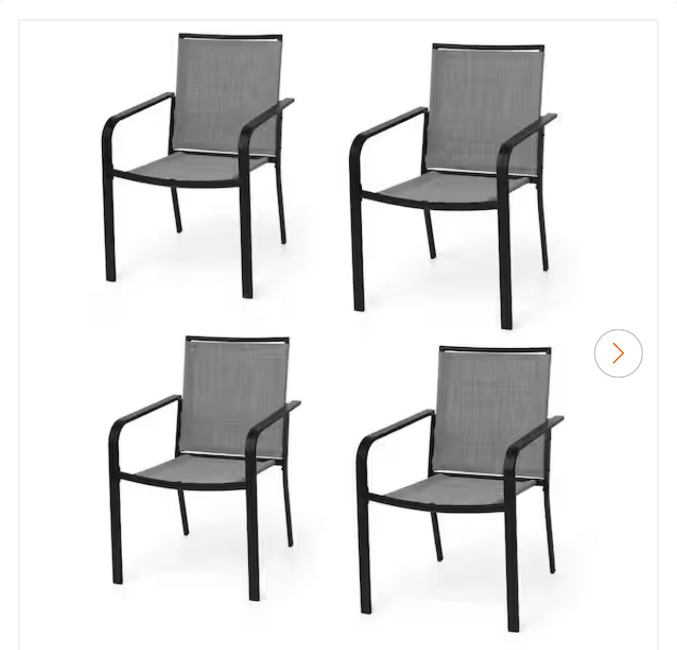 stackable metal patio outdoor dining chair-gray 4-chairs
