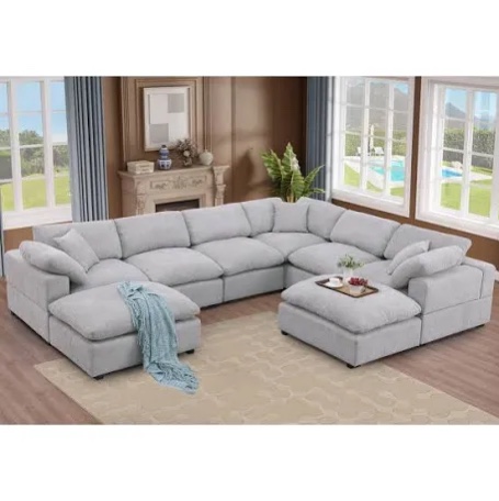 worthland 143.2" wide chenille reversible corner sectional sofa (incomplete) (only armless chair )