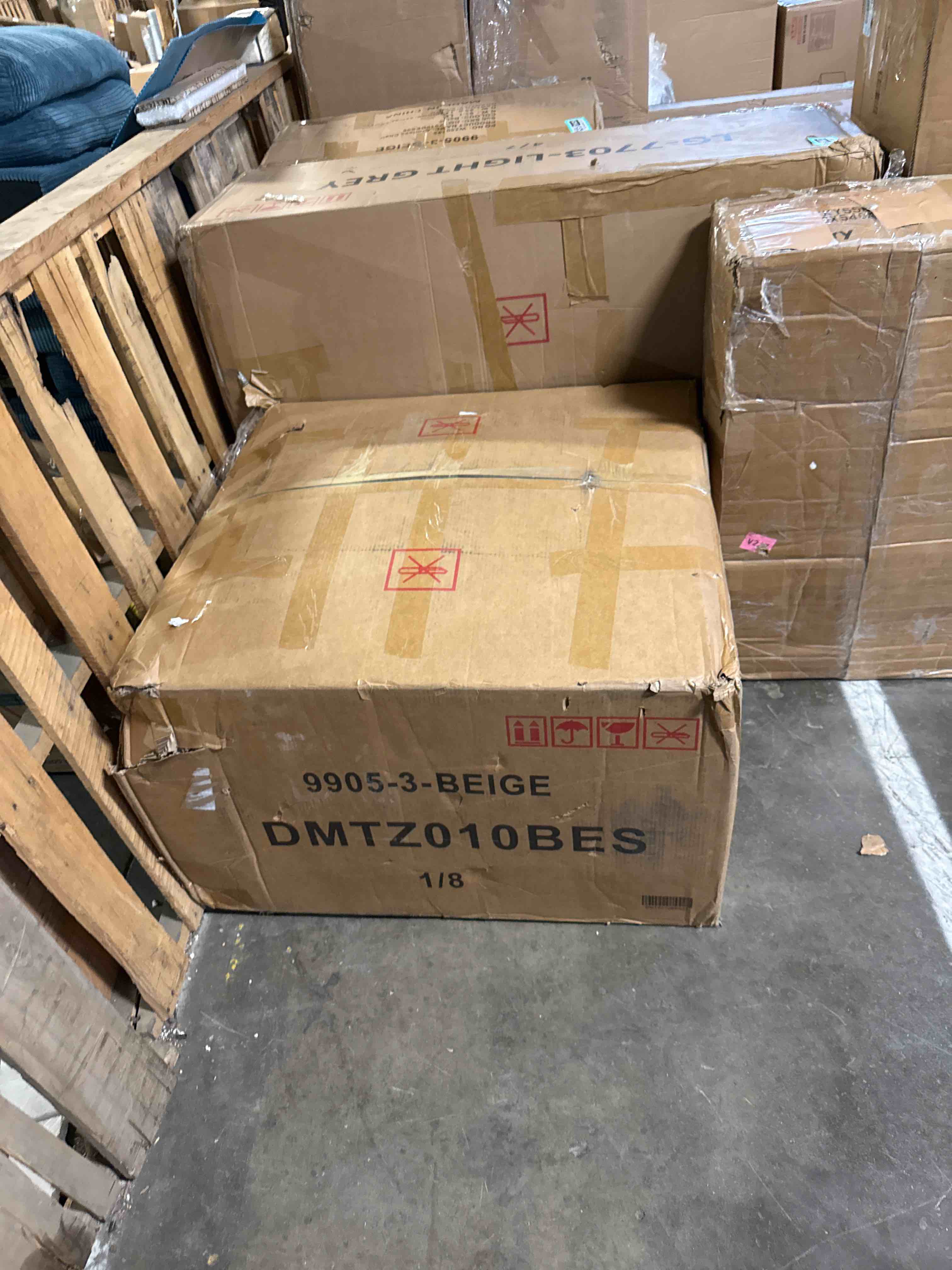 Condition photo showing As Is for 108" u shaped couch, modular sectional sofa, 3-seater comfy cloud couch with movable ottoman, deep seat couches for living room, linen, beige beige 108" - u shape (left arm chair only)