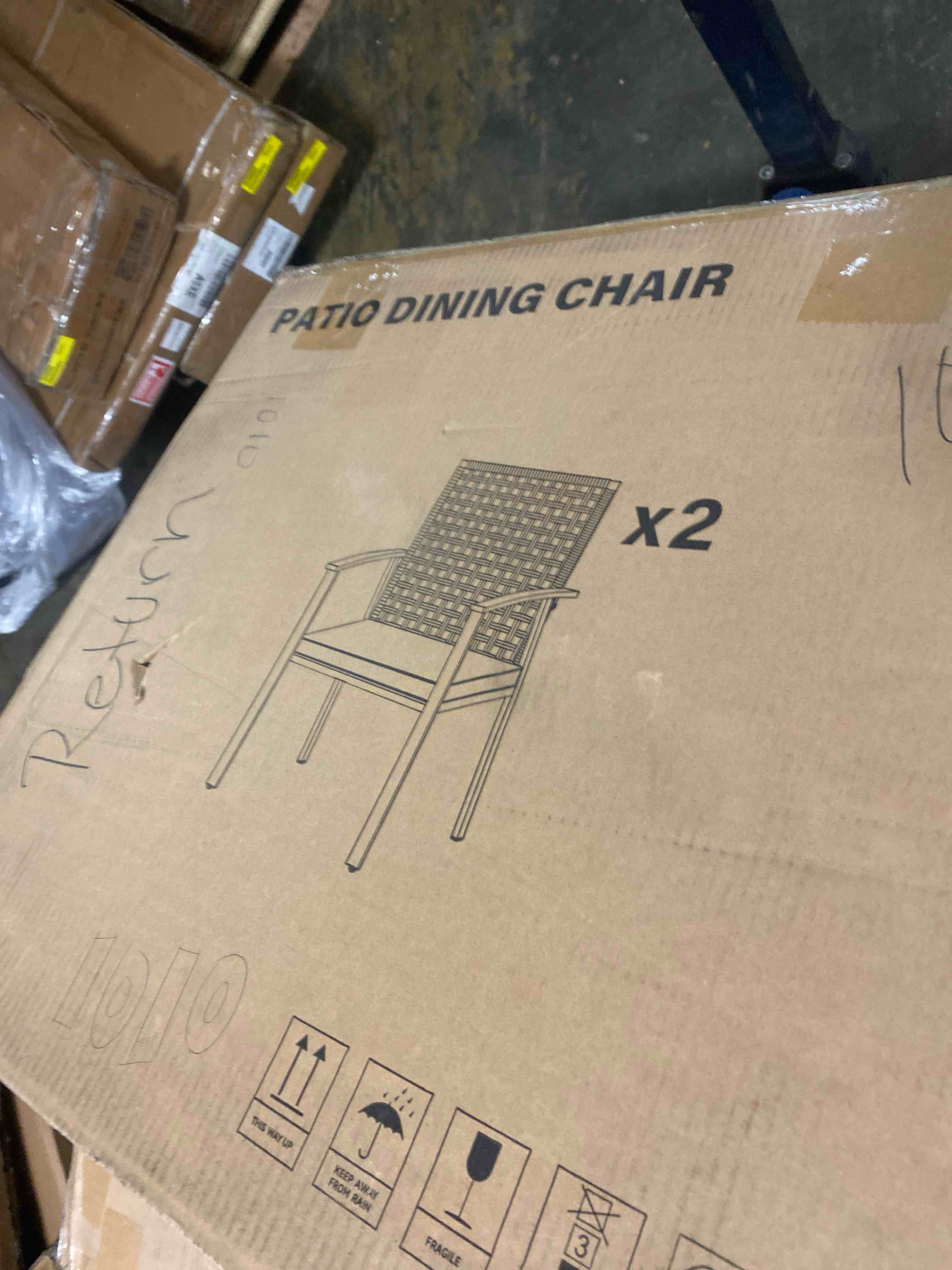 Condition photo showing New/Like New for (color beige) c-hopetree outdoor lounge chair for outside patio porch, metal frame, black all weather wicker
