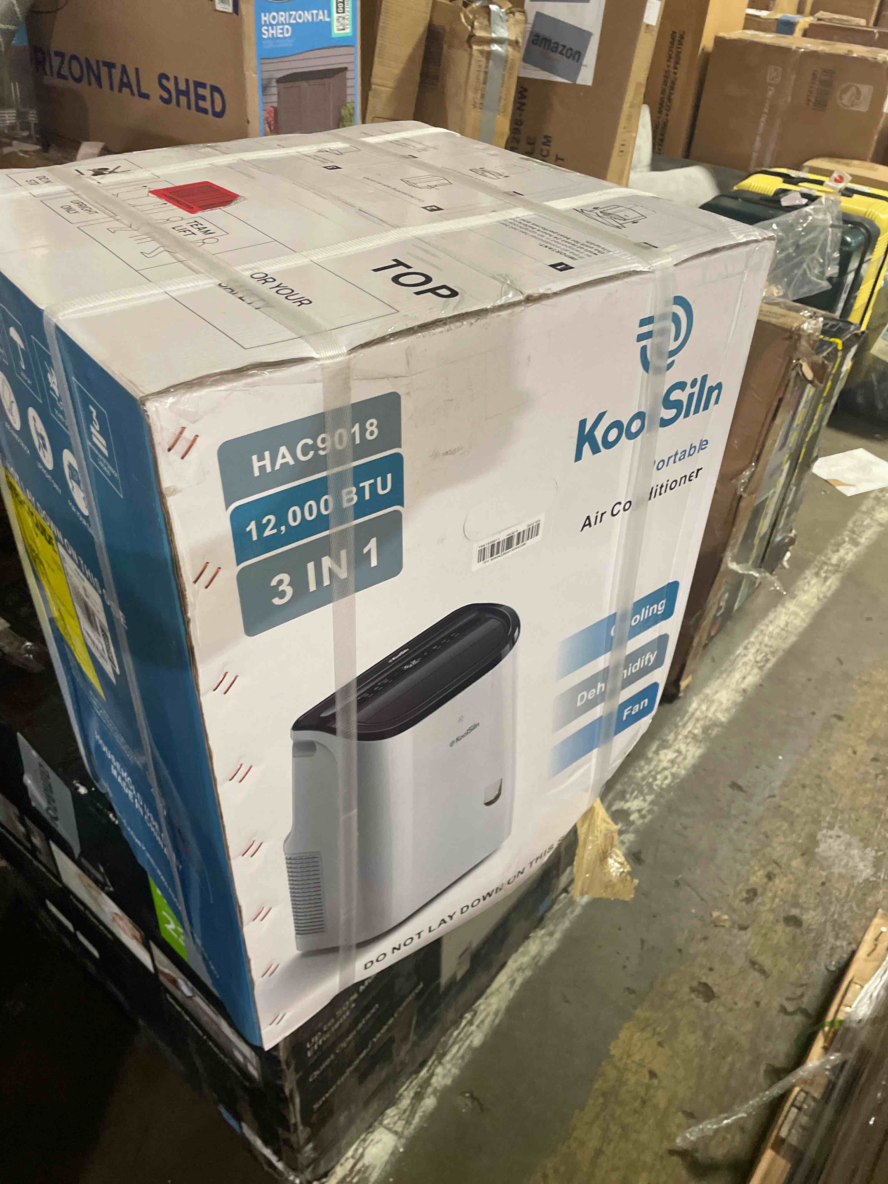 Condition photo showing New/Like New for 12,000 btu portable air conditioner cools up to 550 sq.ft, auto-evaporation low noise portable ac unit with remote control fits for large room, office, garage, white