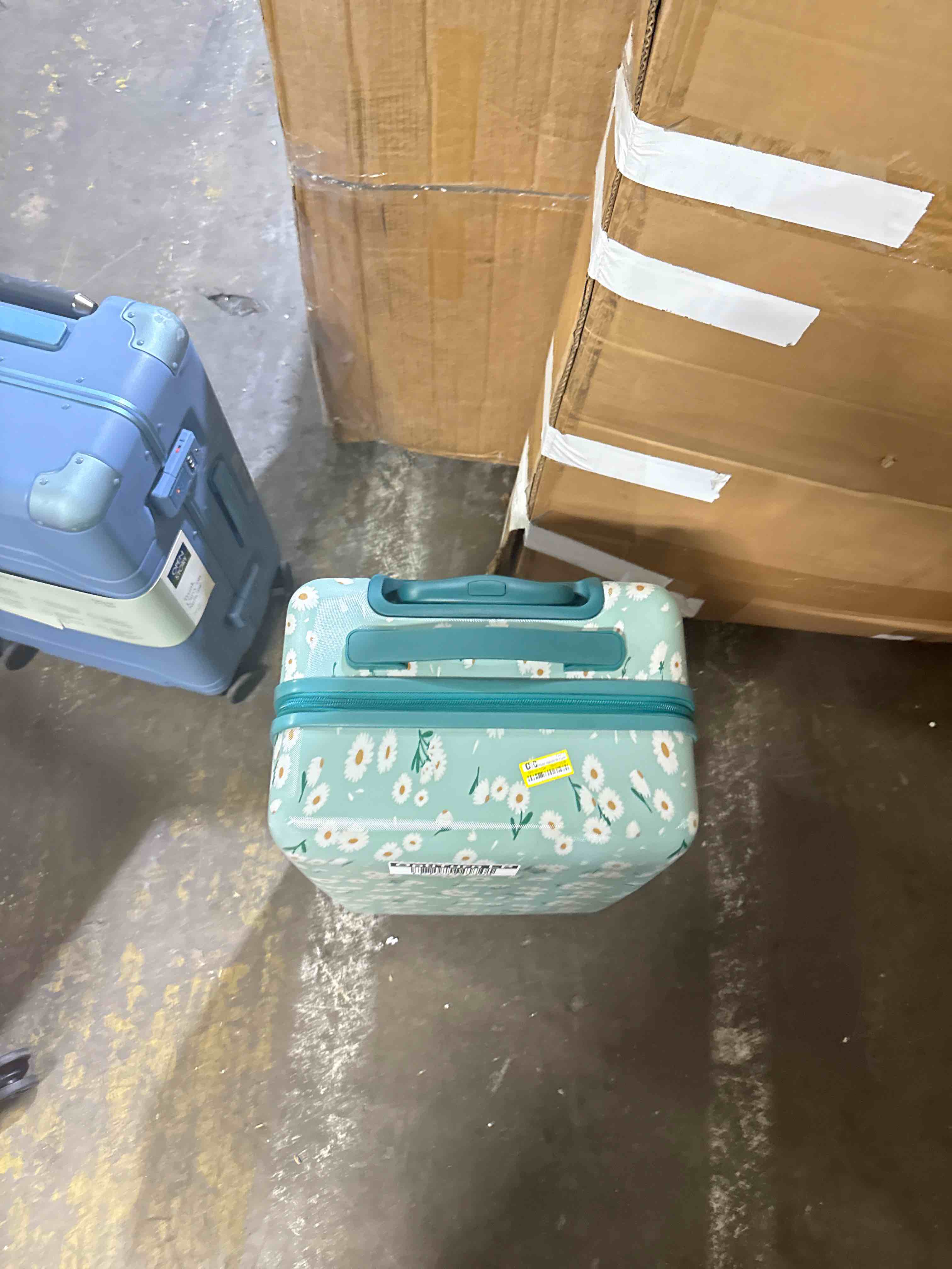 Condition photo showing New/Like New for hardside carry on spinner wheels suitcase sage green - cat & jack