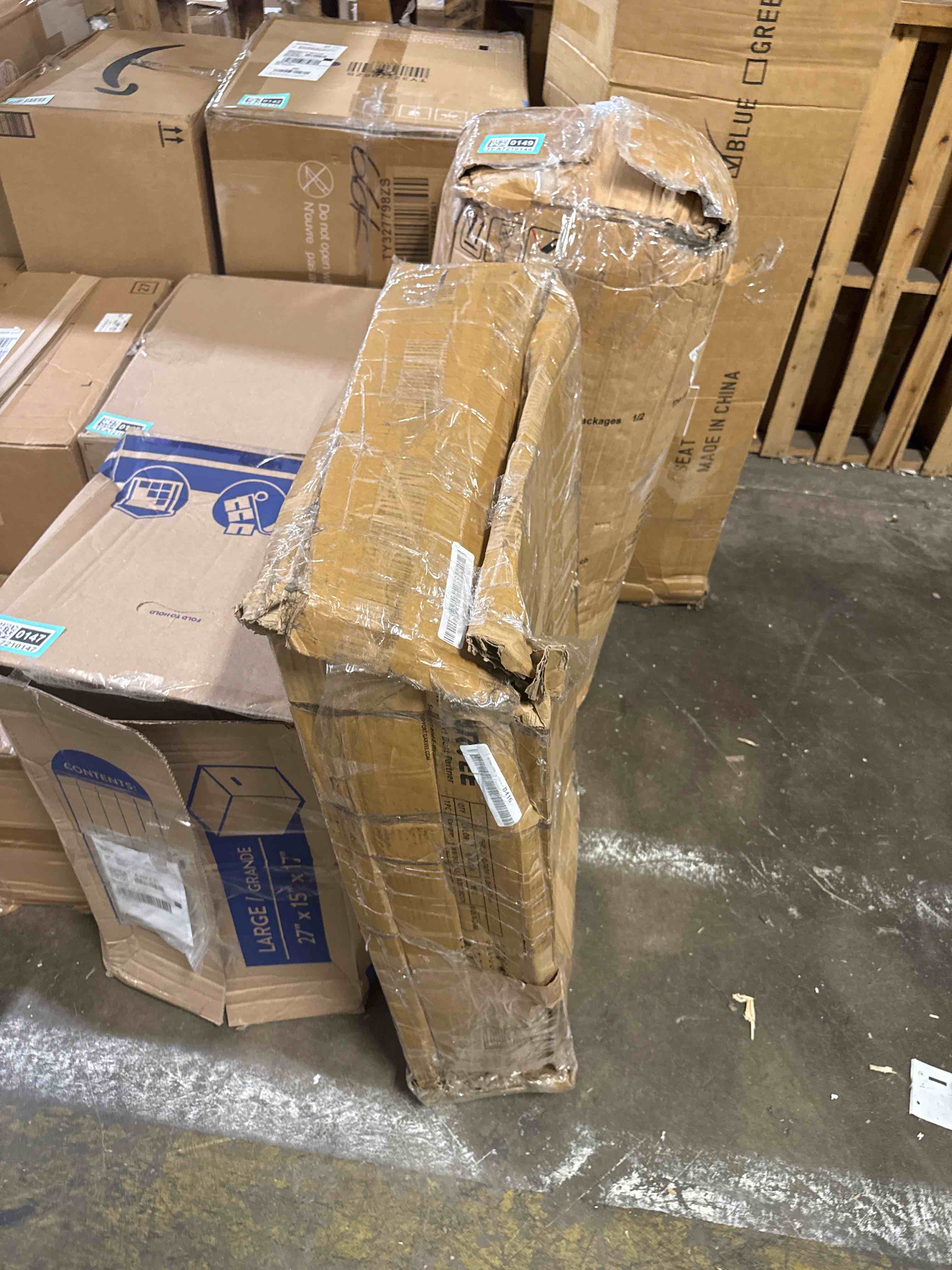 Condition photo showing As Is for garvee 70.9" modern dining table with hidden storage and fluted legs for 6-10 people, dark grey (table legs only)