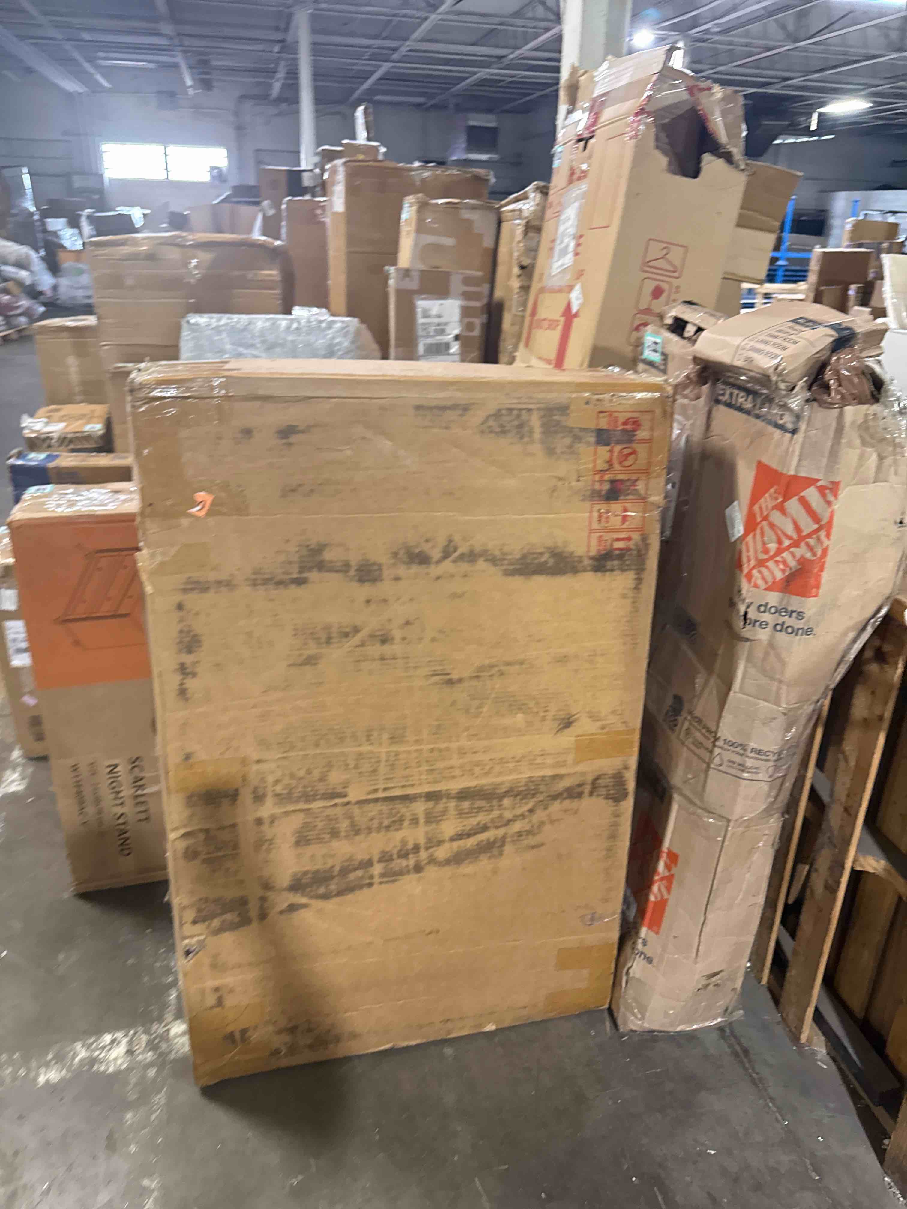 Condition photo showing As Is for 106.3" mid-century modern leather sofa couch with wood frame (incomplete)