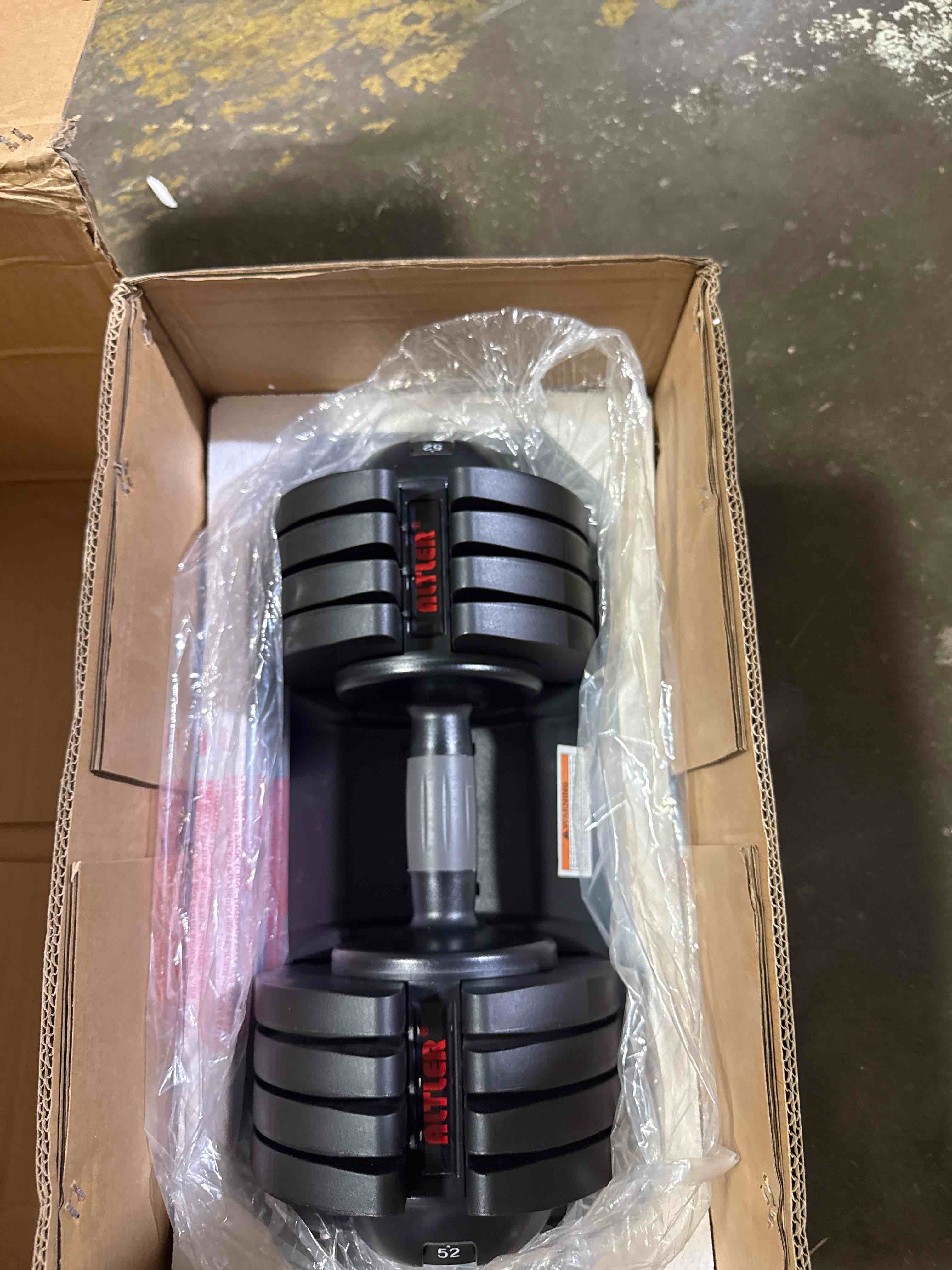Condition photo showing New/Like New for 52lbs single/pair adjustable dumbbells set premium rubber coated dumbbell set with secure locking mechanism for safe & customizable strength training 52lbs-single