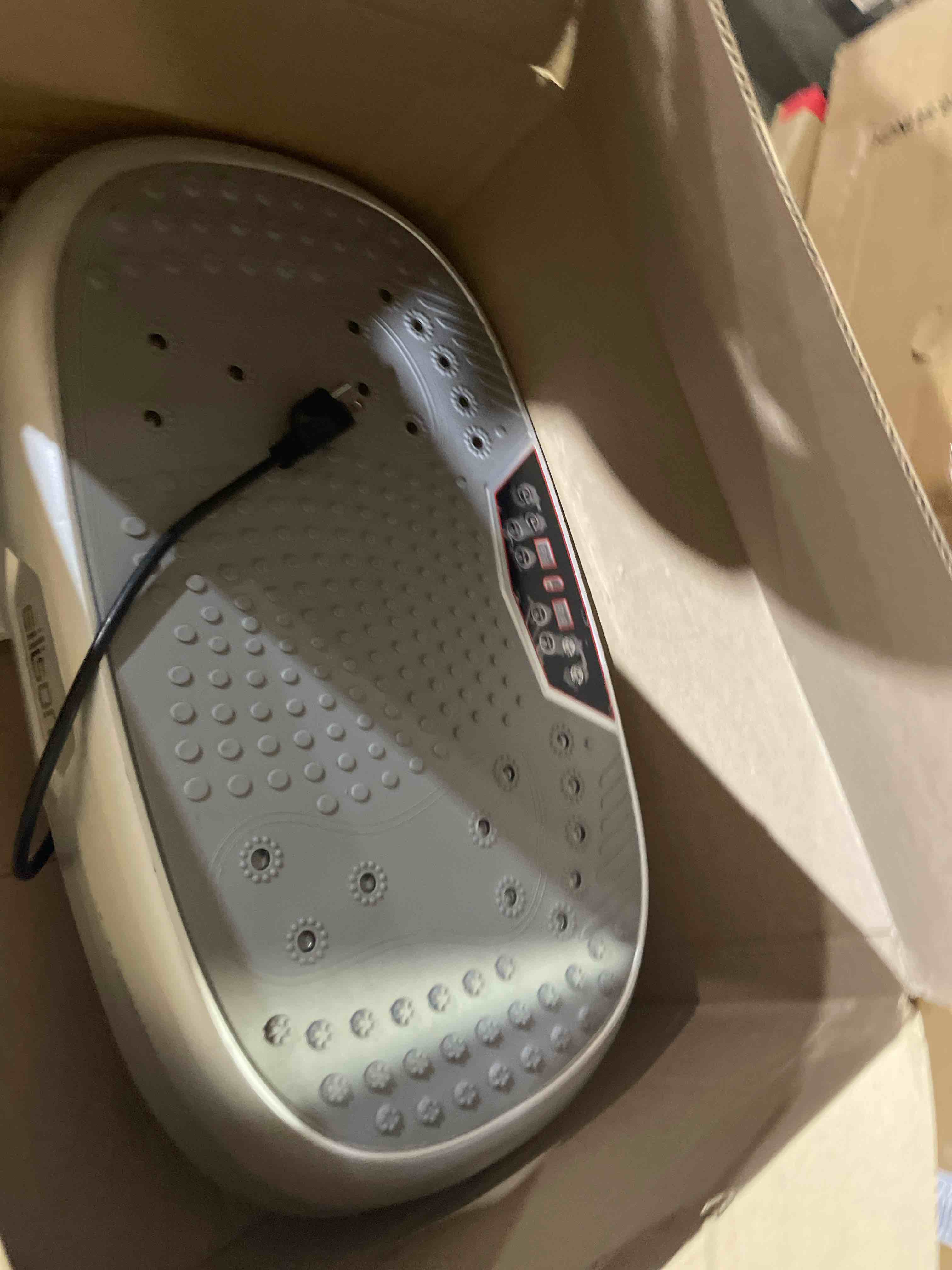 Condition photo showing As Is for eilison fitmaxx 3d xl vibration plate exercise machine - whole body workout vibration platform w/loop bands - lymphatic drainage machine for weight loss, shaping, recovery fitpro silver