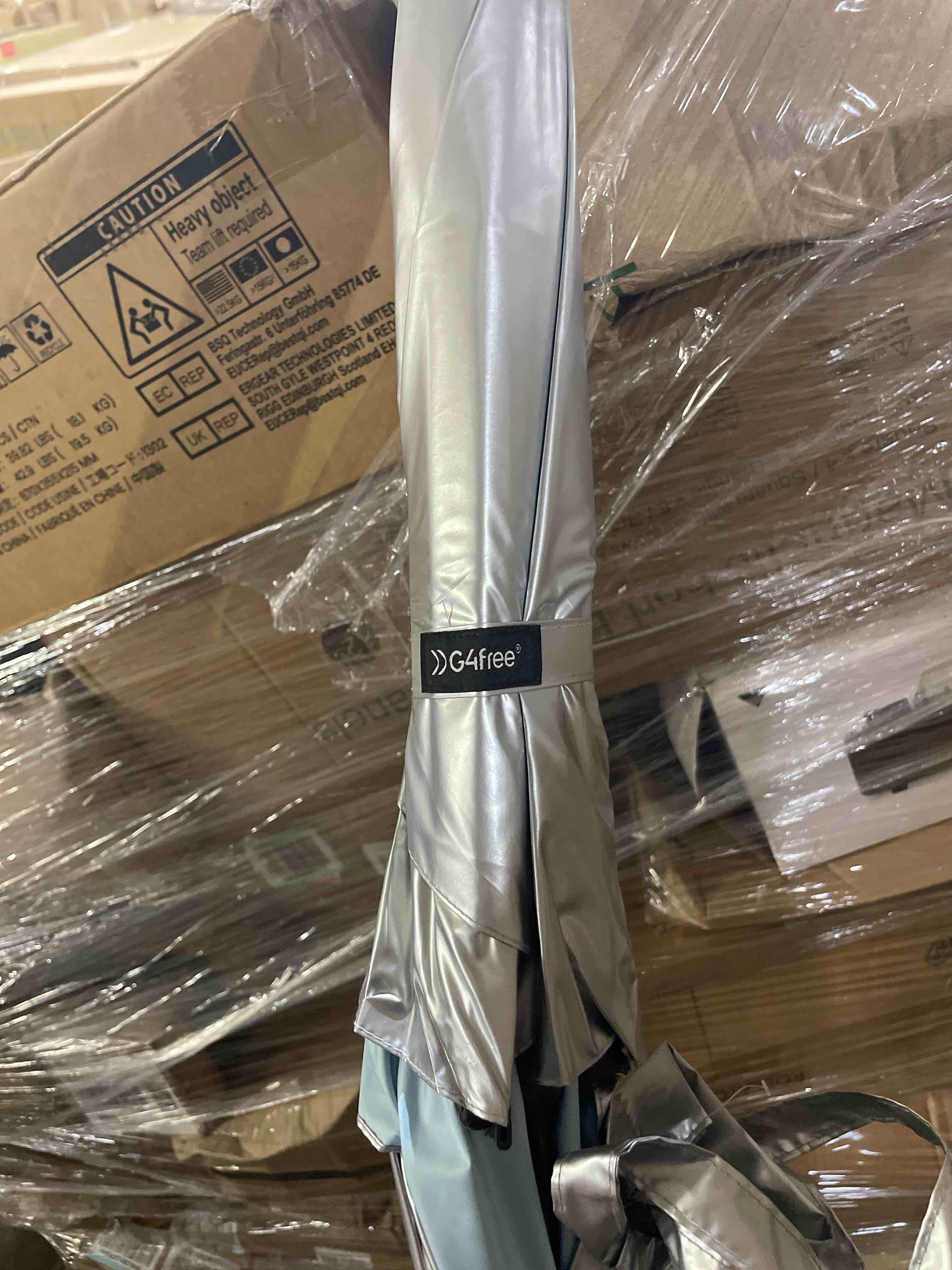 Condition photo showing New/Like New for 68/62/54 inch upf50+ sun umbrella uv protection uv umbrellas for sun protections windproof large golf umbrella auto open and vented double canopy umbrellas for sun and rain silver/lake blue 62 inch