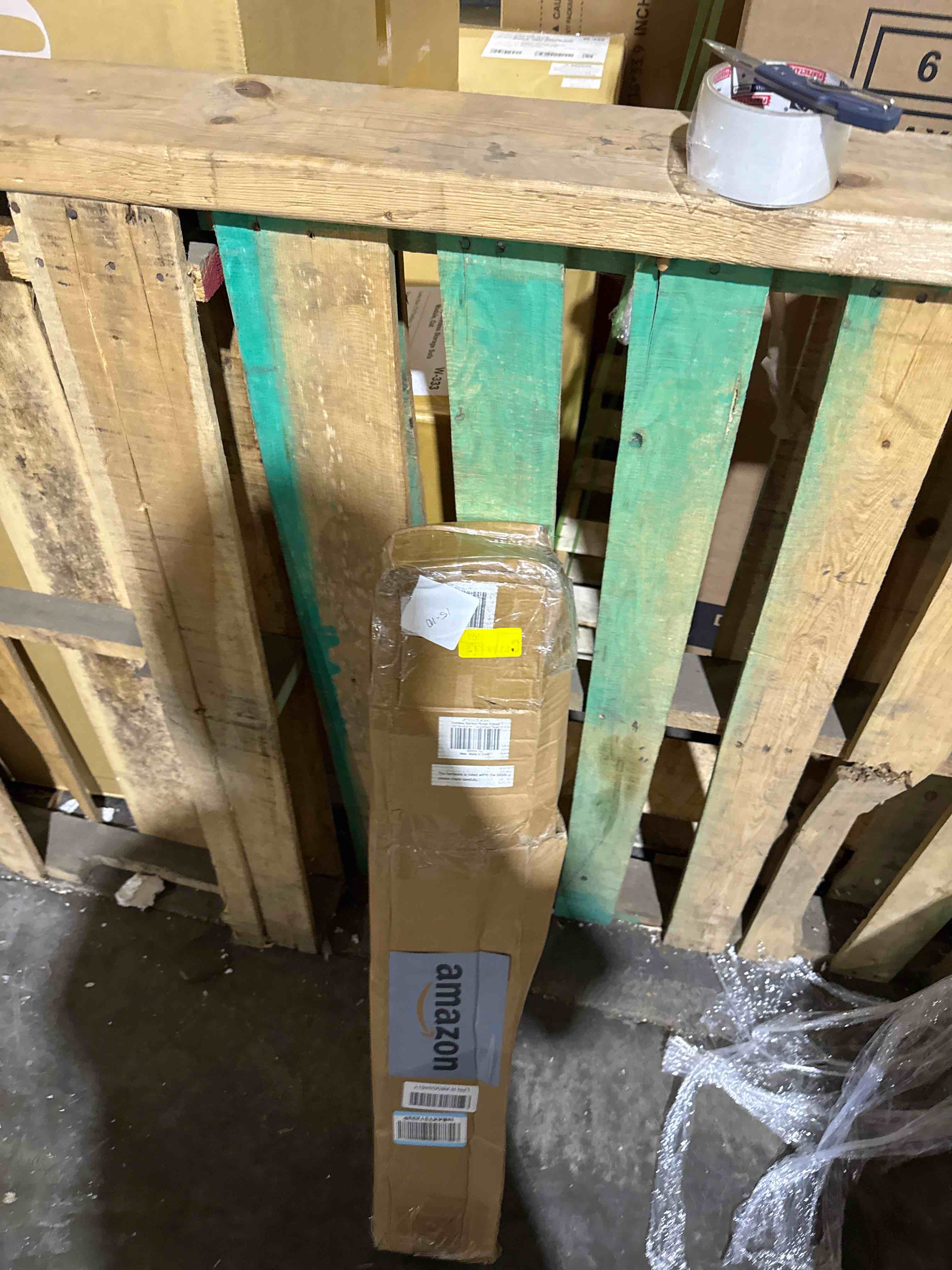 Condition photo showing New/Like New for lazblinds no tools no drill cordless bamboo roman shades, light filtering window treatment, roll up bamboo blinds for windows 33'' w x 64'' h, eastfield teak light filtering-eastfield teak 33" w × 64" h