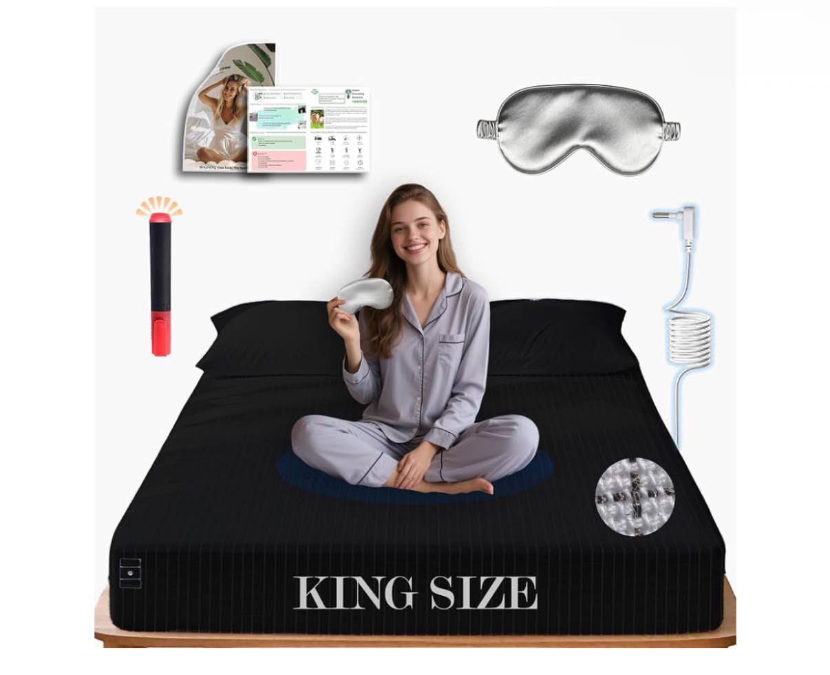 Ali King Grounding Sheets - Twin Size, Soft Cotton with Silver Fiber, 15'' Deep Pocket Earth Grounding Fitted Bed Sheets for Improved Sleep (Beige, Twin 39''*75''*15'') Beige Twin(39*75*15inch)