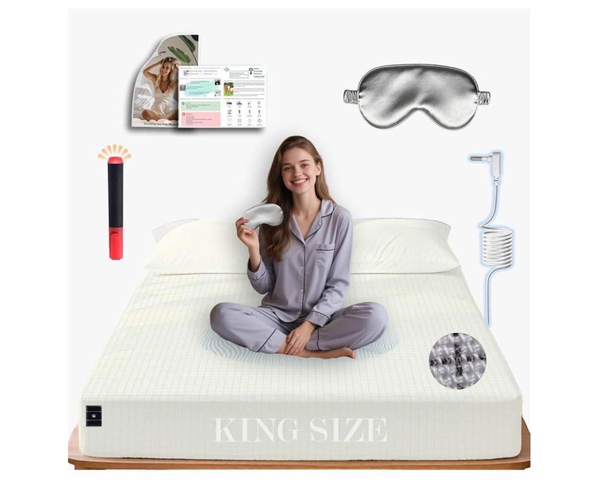 Ali King Grounding Sheets - King Size, Soft Cotton with Silver Fiber, 15'' Deep Pocket Earth Grounding Fitted Bed Sheets for Improved Sleep (White, King 76''*80''*15'') White King(76*80*15inch)