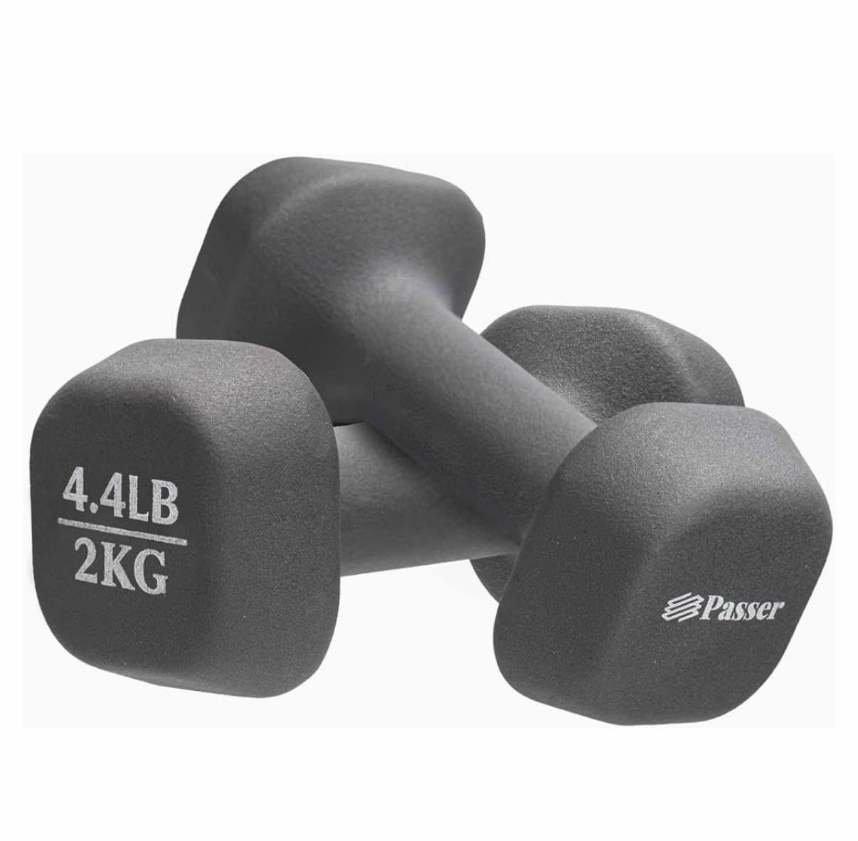 Passer Neoprene Dumbbell Pairs Hand Weights Set of 2 (Each 1.1/2.2/4.4/6.6/11 Lbs), Anti-Roll Square,Small Dumbbells for Women Men Arm Weights - Yoga, Pilates, Gym, Home - Strength Training, Workout Black 6.6 lb x 2 (13.2LB Pair)