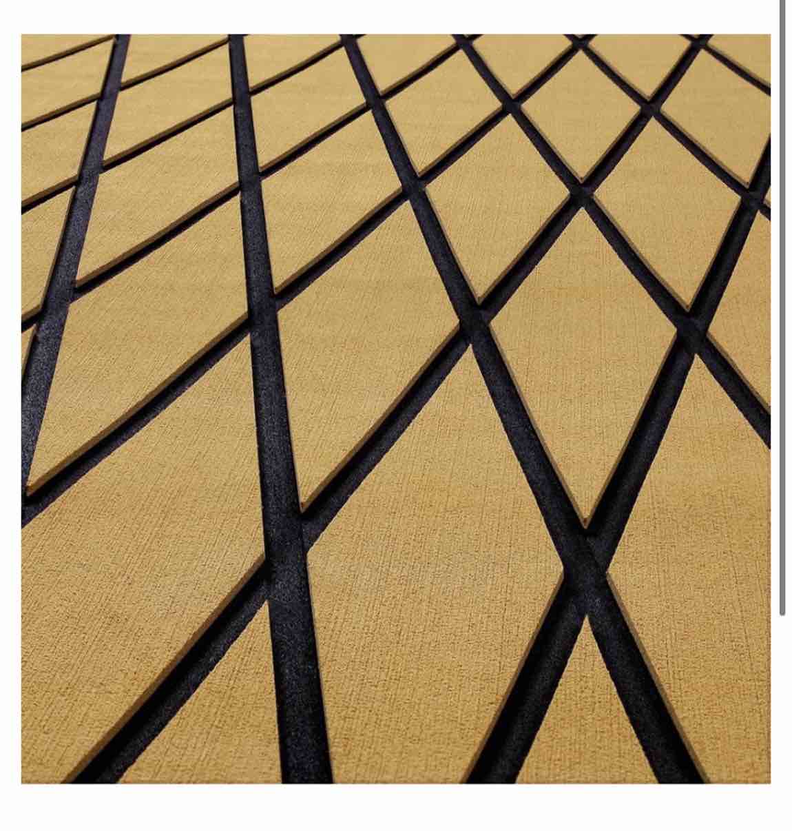 ICOOP Diamond EVA Foam Boat Flooring 95''x47/36/24"/16", 47"x16" Yellow/Brown 94.5"x23.6"(15.39sqft)