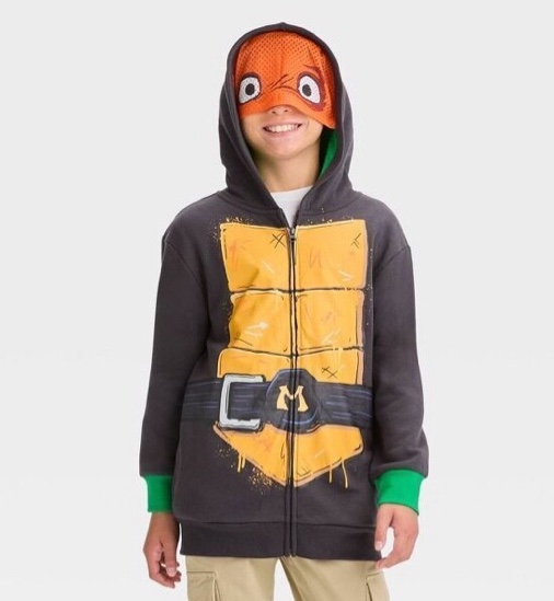 nickelodeon, teenage mutant ninja turtles mutant mayhem zip up hoodie- boys 10/12