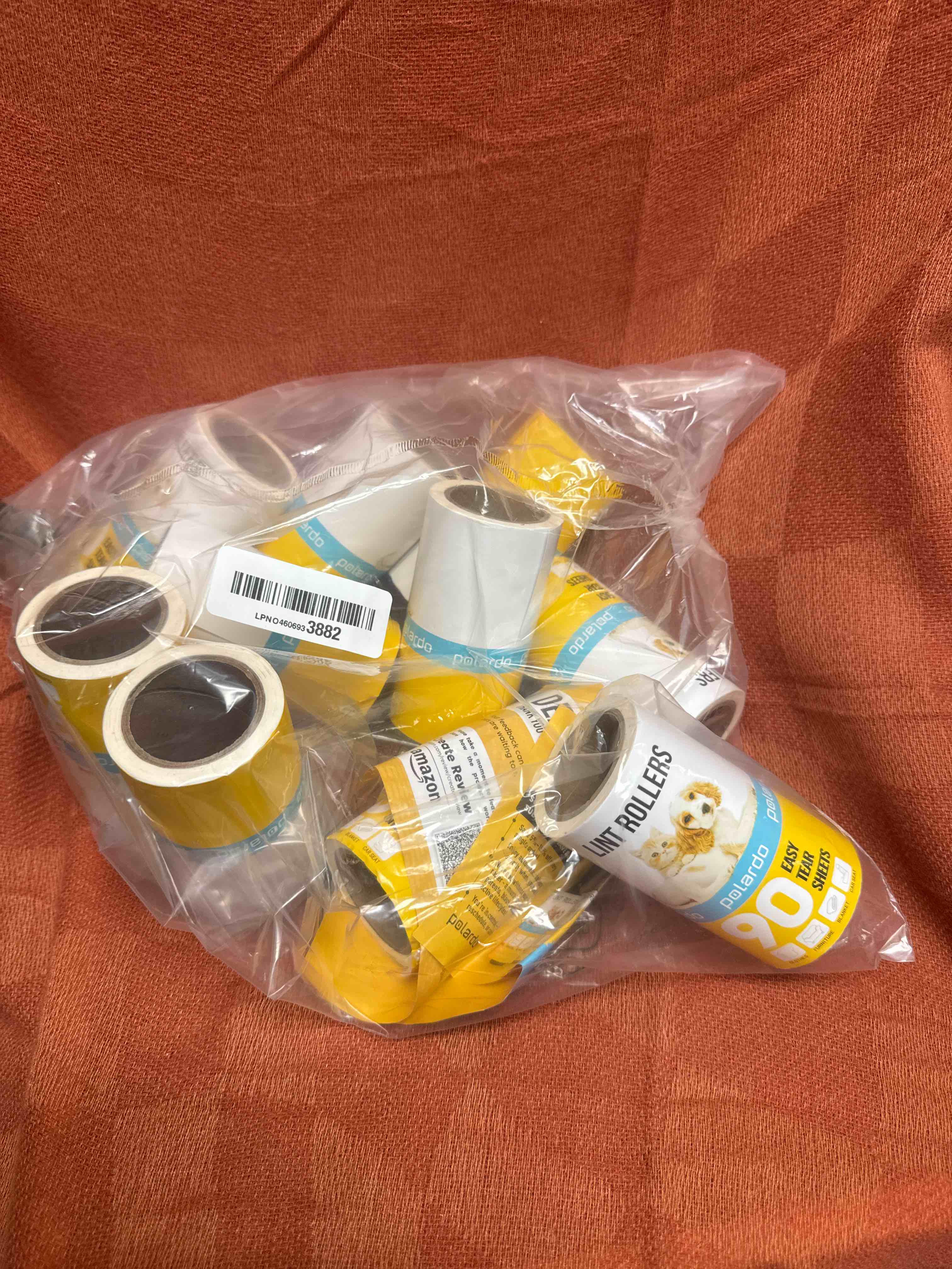 Condition photo showing New/Like New for lint rollers 900 sticky sheets, 10 spare rollers,10 pack of refills only. pet hair remover for clothes, furniture, couch, carpet, dog hair remover, cat hair remover, animal fur, fuzz