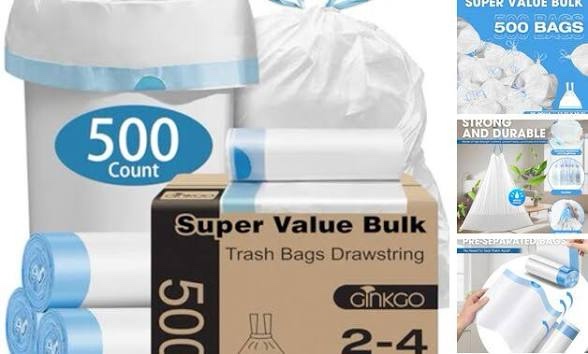 4 Gallon Plastic Trash Bags- 500 Count (Set of 500)