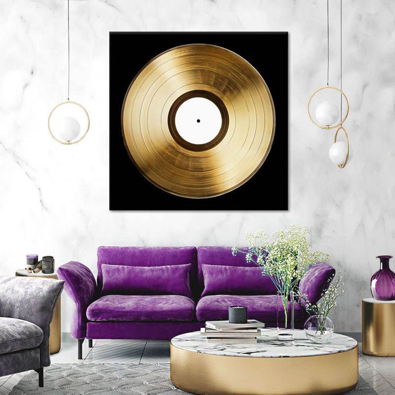 Gold Vinyl Record " By Ebern Designs Size: 36" H x 36" W x 1.25" D