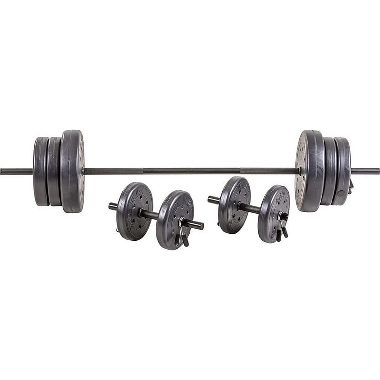 US Weight 105 Pound Barbell Weight Set for Home Gym| Adjustable Weight Set with Two Dumbbell Bars and Full 6 Ft Bar, Black