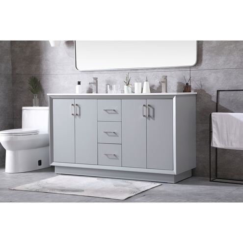 Hayes 60 X 22 X 35 inch Grey Vanity Sink Set by Elegant Lighting SKU: VF19660DGR Double Vanity