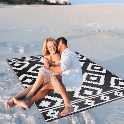 Playa Rug Recycled Reversible Lightweight Plastic Floor Mat 8 x 10 (ft) Flatweave