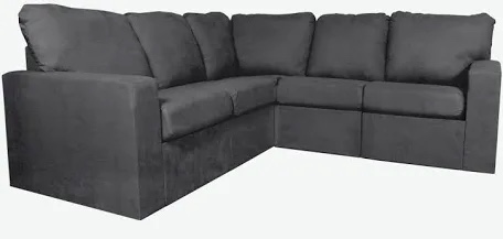 Merax Sectional Corner Sofa L-Shape Sofa Couch with Scroll Arms & Rivet Ornament for Large Space Dorm Apartment Color Fabric Grey