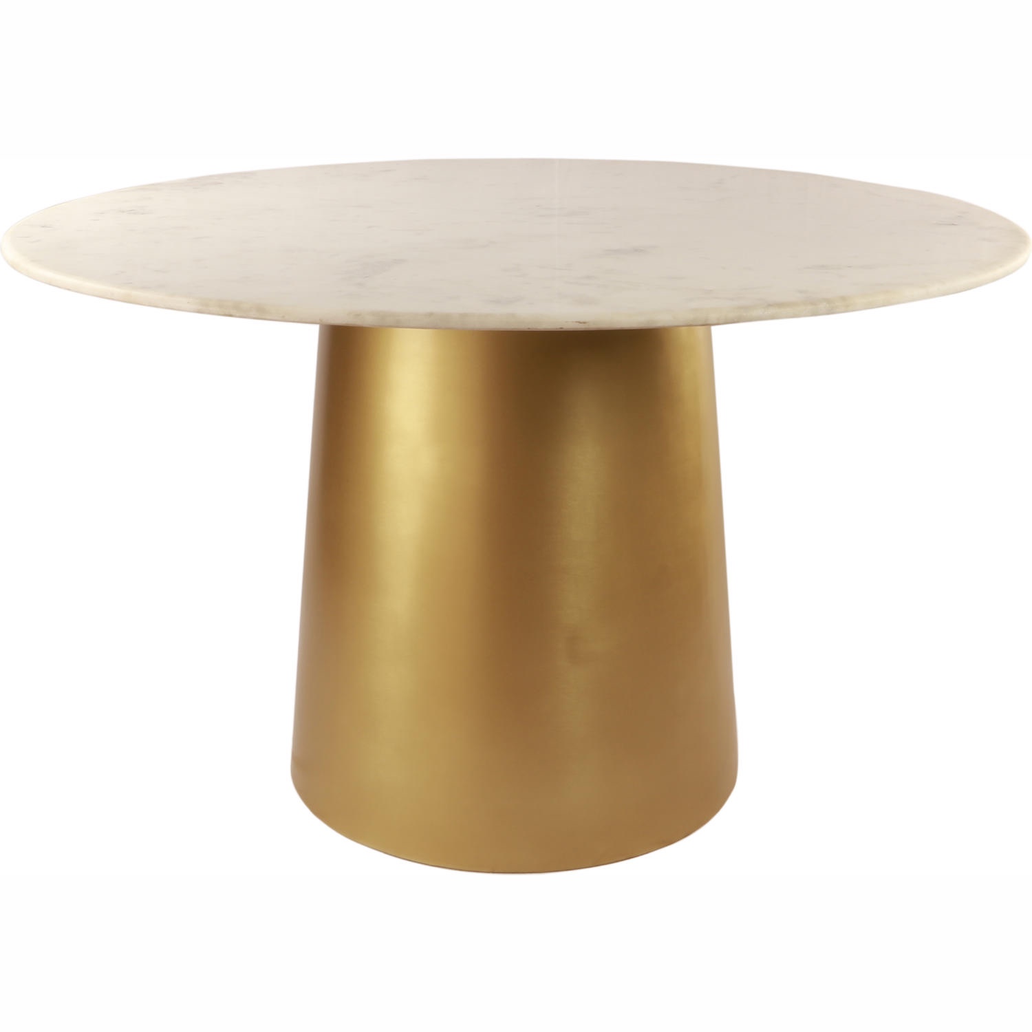 Meridian 727-T Marble Top Sorrento 50" Dining Table in Marble & Brushed Gold Metal by Meridian Furniture Dining Table (Top Only)
