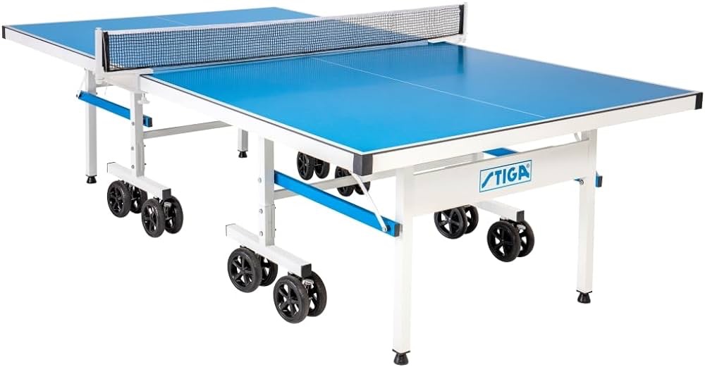 STIGA XTR Professional Table Tennis Tables - All Weather Aluminum Waterproof Indoor, Outdoor Design with Net & Post - 10 Minute Easy Assembly Ping-Pong Table with Compact Storage
