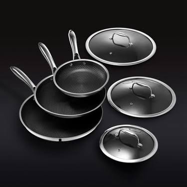 Hexclad Hybrid 6Pc Pans w/ Bonus Wok