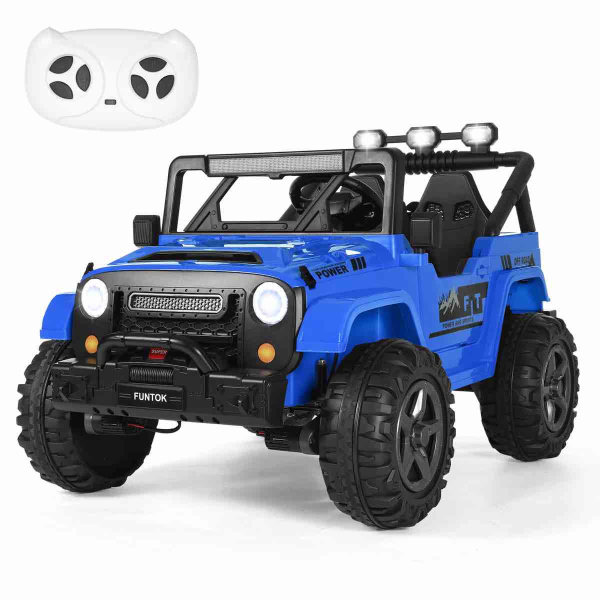 Funtok R06S Kids Ride on Truck, Safety Toy 4WD/2WD Remote Control 3 Speeds