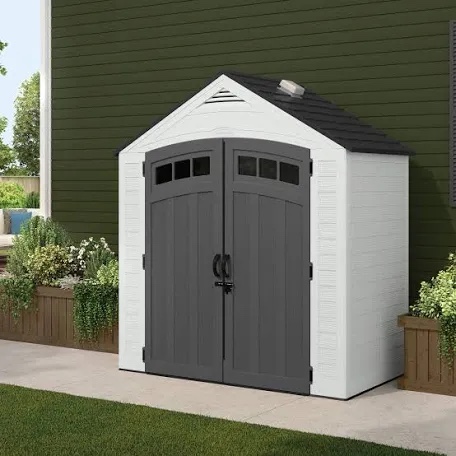 Featured: Suncast Vista 7' x 4' Outdoor Storage Shed with Pad-Lockable Double Doors and IllumiVent System, All-Weather Shed