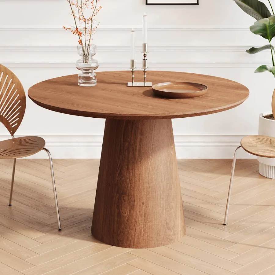 Wooden Circular Dining Cone Base Classic Dining Table By Millwood Pines (Similar to Stock Photo.)