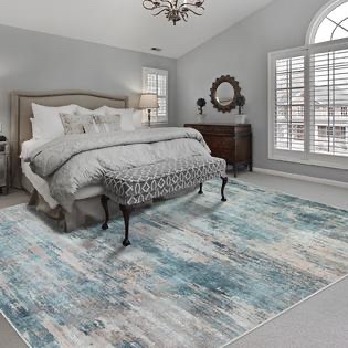 MODERGRACE Area Rugs 9x12 Living Room: Large Machine Washable Area Rug With Non Slip Backing Non Shedding Abstract Stain Resistant Carpet 