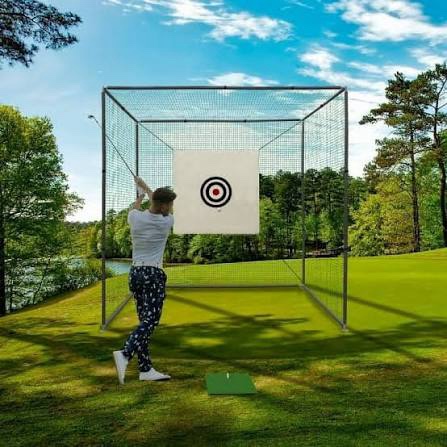 MR Golf Driving Cage 10x10x10ft Golf Hitting Cage W/Target Cloth Golf Batting Cage W/Steel Frame Golf Practice Net For Full Swin INAZ24-044 Sku:MRXH23-BC20P GOLF 
