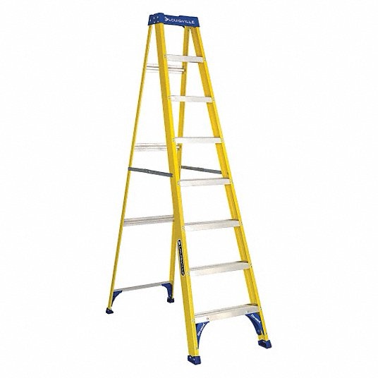 LOUISVILLE LADDER Stepladder: 8 ft Ladder Size, Fiberglass, 250 lb Load Capacity, 23 lb Wt  Item 1CMT4Mfr. Model FS2008