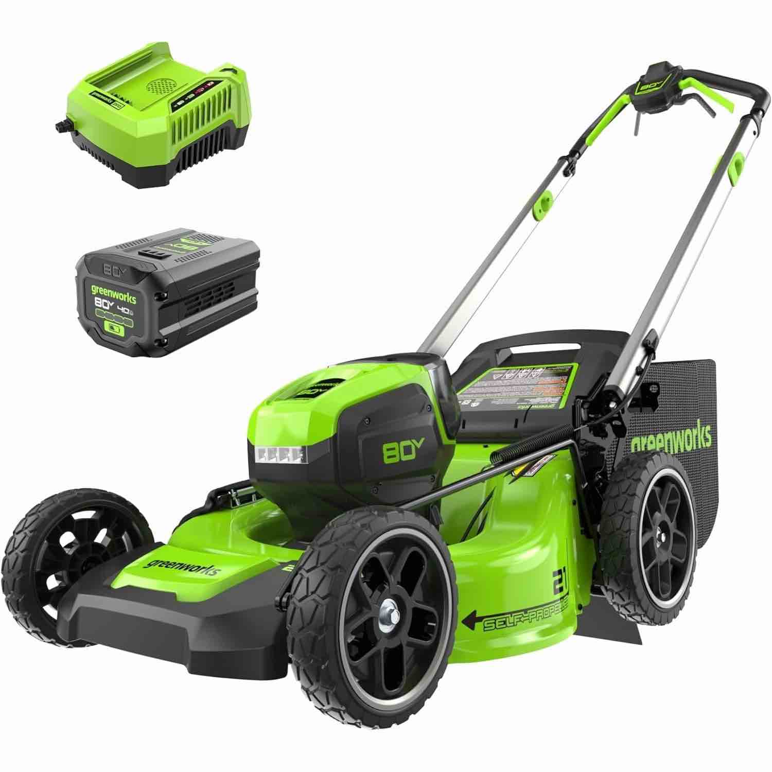 Greenworks 80-volt, 21-in Self Propelled Battery Walk Mower with (1) 4 Ah Battery & Charger Included Item #6798893 | Model #MO80L413