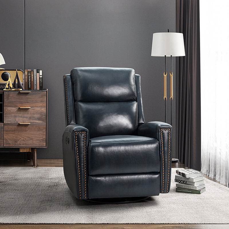 Aniceta 30.31" Wide Genuine Leather Swivel Rocker Glider Recliner