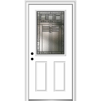 Featured: Verona Home Design ZZ00747L 6 Pane 2 Panel Exterior ENTRY SGL 2/8 x 5/8” Majestic Steel, 55 LH IN-Swing Door