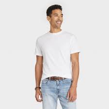 6 pack men's every wear short sleeve t-shirt - goodfellow & co white s: cotton blend, recycled polyester, crew neck, machine washable