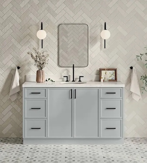 Featured: SUNDAY NIGHT SPECIAL! ARIEL Kellie 60 Single Sink Bathroom Vanity with Carrara Quartz Top By Ariel Bath