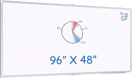 Maxtek Magnetic Dry Erase Board 96 X 48 Inches Maxtek 4"" X 8"" Whiteboard For Wall Large White Board Dry Erase Foldable Wall-Mounted A PJ-120240-86