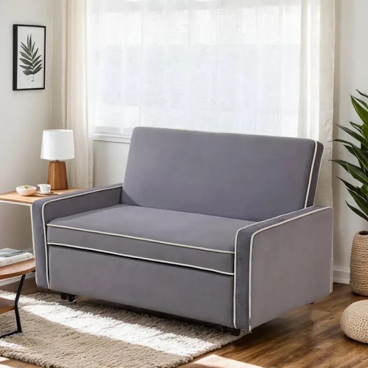 LightGray Flannel Living Room Sofabed FF0015 for Living Room/House/Bedroom/Office/Apartment(LightGray,FF0015)