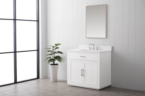 Urban Furnishings Grace G36W-E 36" Vanity Set with Carrara White Top - White