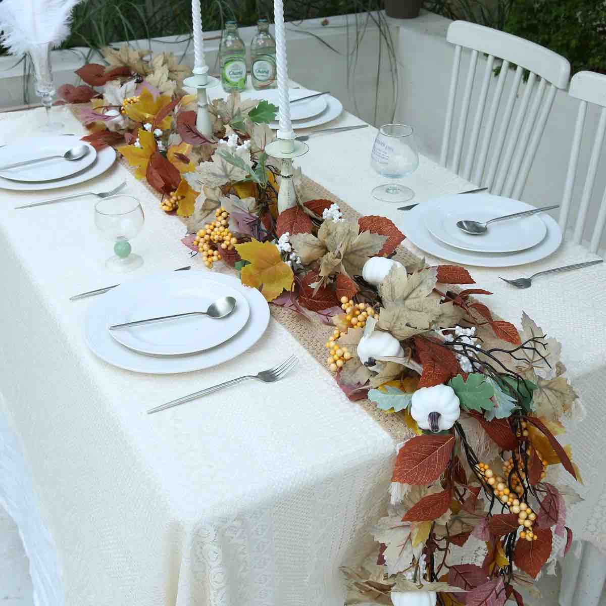 6 Ft Fall maple leaf garland for Thanksgiving home decoration