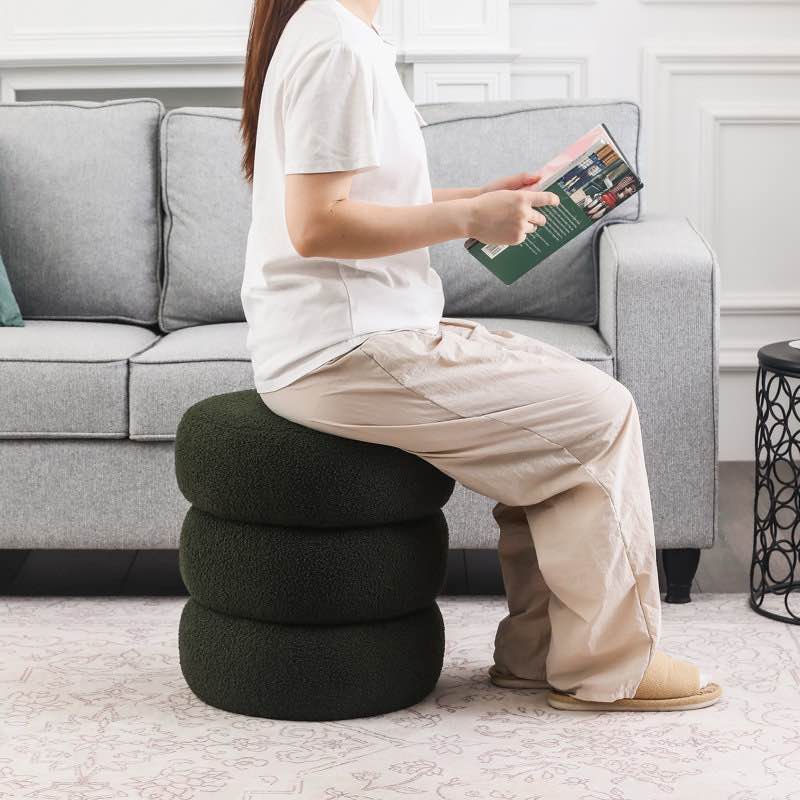 Boucle Round Ottoman By Ebern Designs