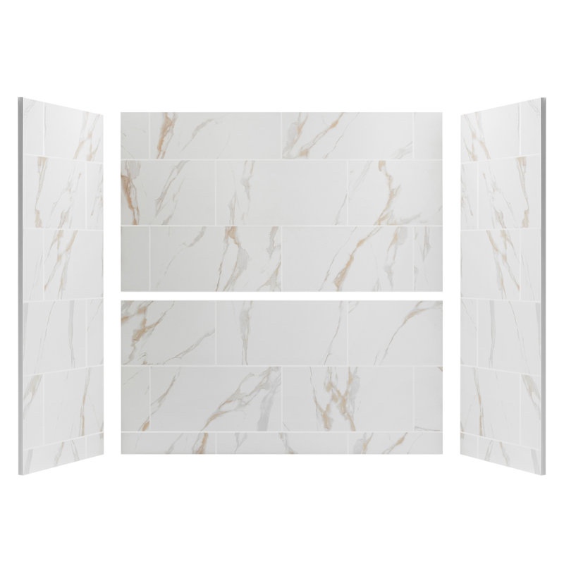 Composite Shower Wall Panel Surround - Seamless 60" Back Wall By ExBrite 60'' H X 60'' W X 32'' D