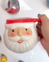Pair of Wondershop Stoneware Mug Shaped Head Mug - Christmas Santa Head