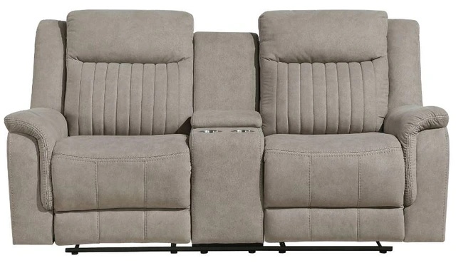 Homelegance Dean Dove Double Manual Reclining Loveseat with Center Console 40'' x 78'' x 38''