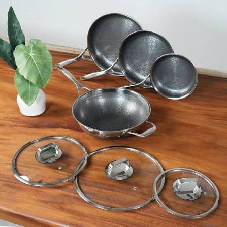 HexClad 7-piece Cookware Set Dishwasher Safe