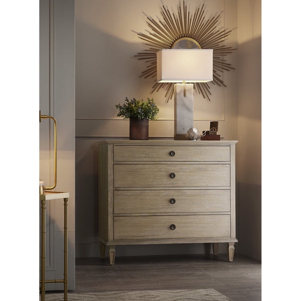 Madison Park Signature - 4-Drawer Victoria Dresser, 40" Antique-Finish Wood, Dovetail Drawers, Metal Knobs, Anti-Tip Safety And Clearance