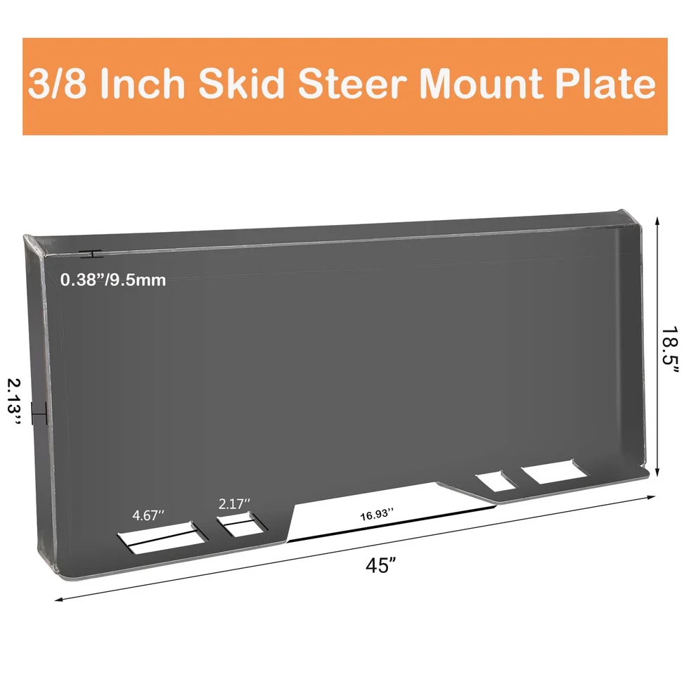 Condition photo showing New/Like New for Garvee 3/8" Skid Steer Attach Plate, Universal Quick Mount Plate, Grade 50 Steel, Anti-Rust Surface, Compatible with Kubota & Bobcat